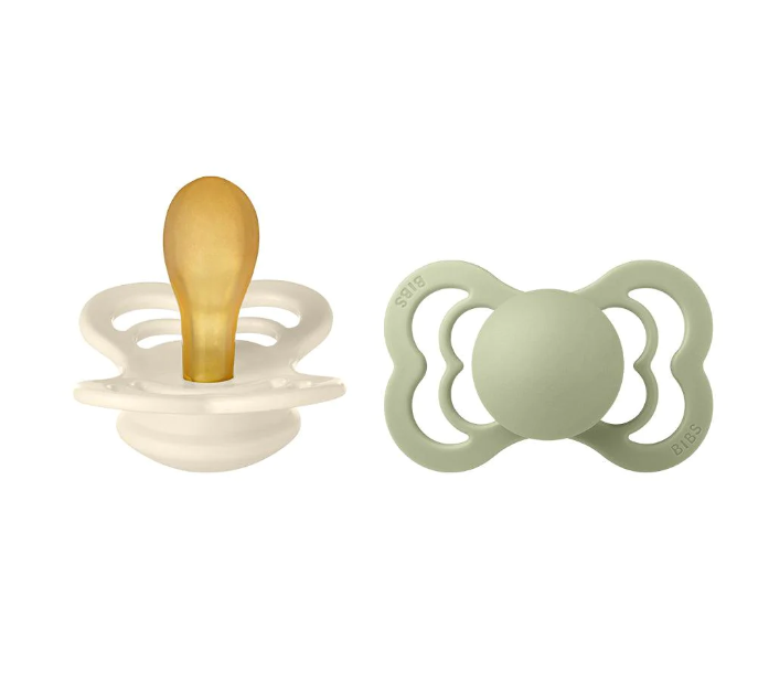 Bibs suzeta latex plata Supreme Collection 6-36 luni, 2 buc Ivory/Sage Imagine principală a produsului