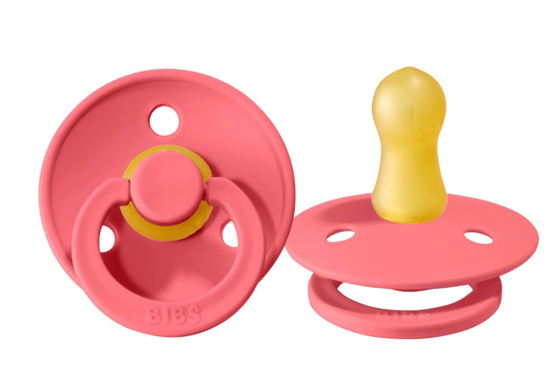 Bibs suzeta latex tip cherry Colour Collection 6-18 luni, Coral