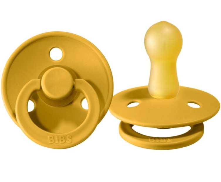 Bibs suzeta latex tip cherry Colour Collection 0-6 luni, Mustard