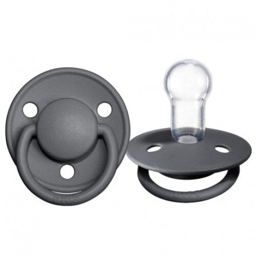 Bibs suzeta silicon tip cherry De Lux 0-3 ani, Grafit