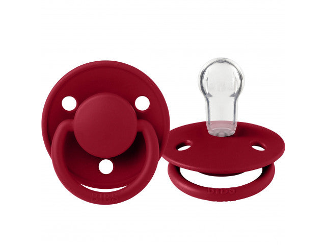 Bibs suzeta silicon tip cherry De Lux 0-3 ani, , Ruby