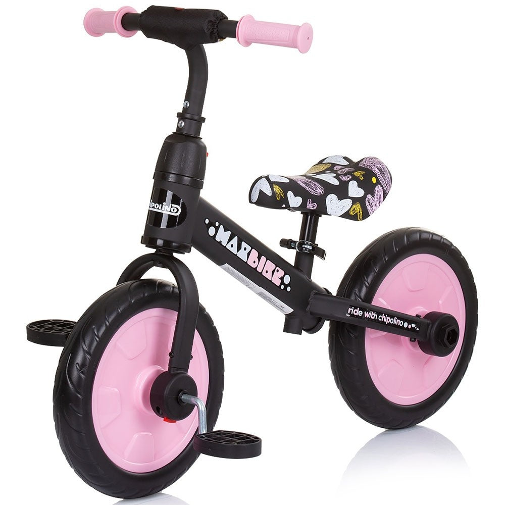 Chipolino bicicleta Max Bike pentru 3 ani+ Pink cu inimioare Imagine secundară a produsului