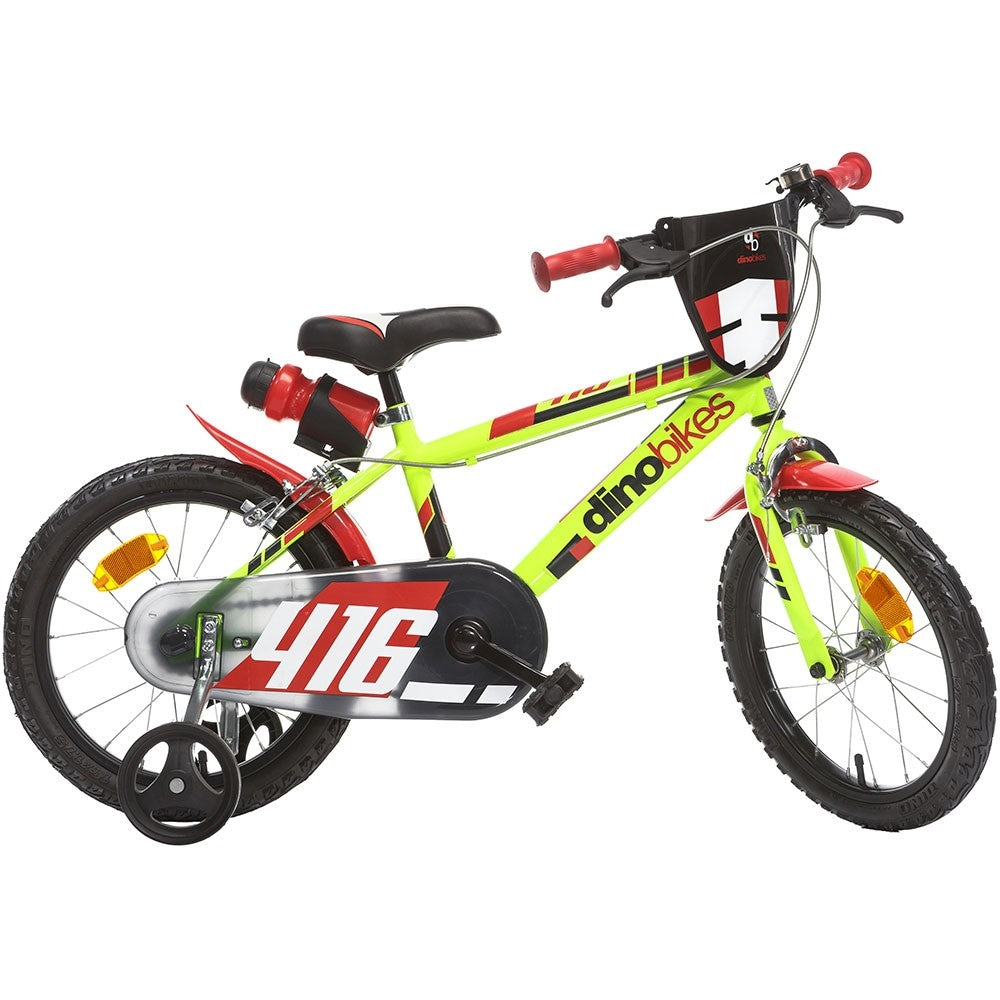 Dino Bikes bicicleta copii 16" pentru 6 ani+ 416 Galben Imagine principală a produsului