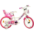 Dino Bikes bicicleta copii 16" pentru 6 ani+ Fairy alb si roz