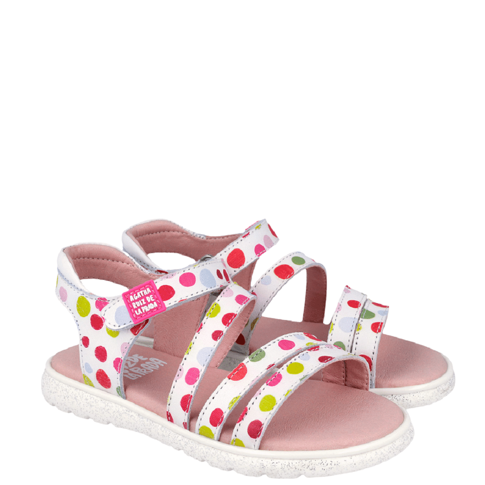 Biomecanics Agatha Ruiz De La Prada sandale fete 28-36 Blanco y multicolor cu buline Imagine principală a produsului