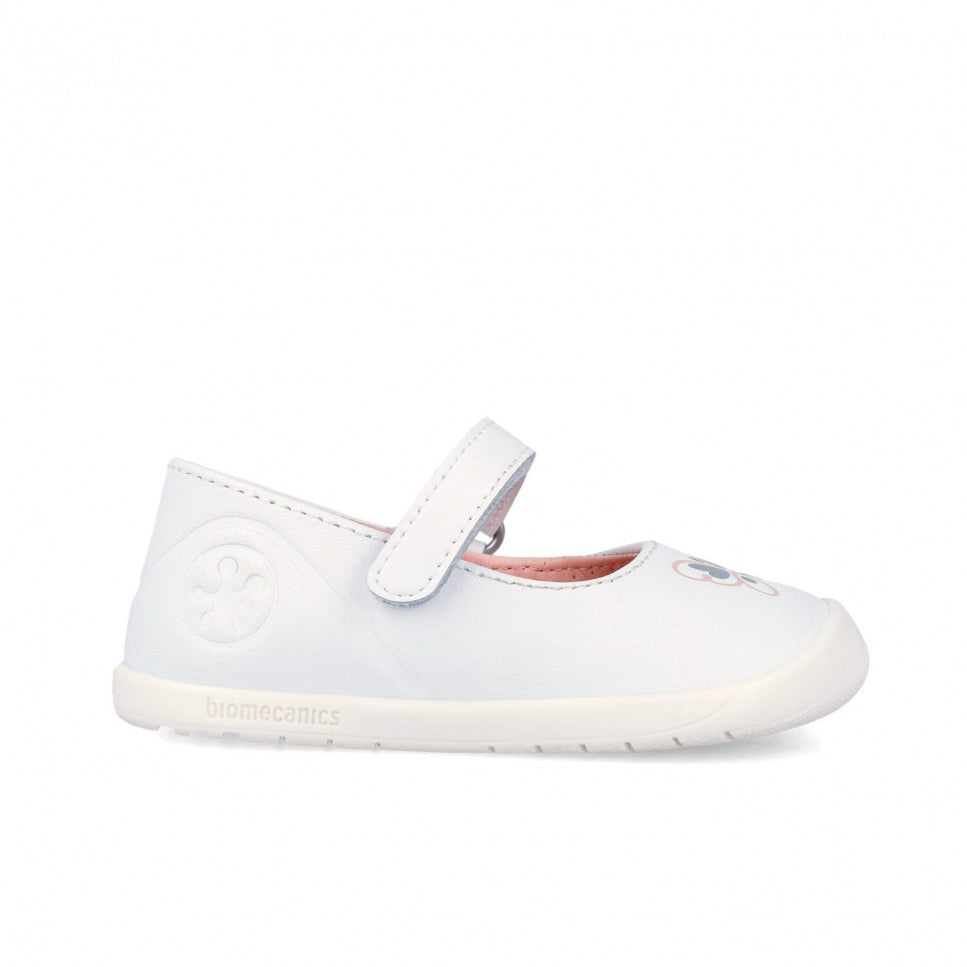 Biomecanics balerini fete First Steps Barefoot 19-26 Sauvage Blanco cu fluturas