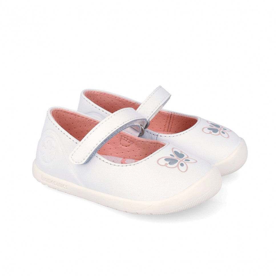 Biomecanics balerini fete First Steps Barefoot 19-26 Sauvage Blanco cu fluturas Imagine principală a produsului
