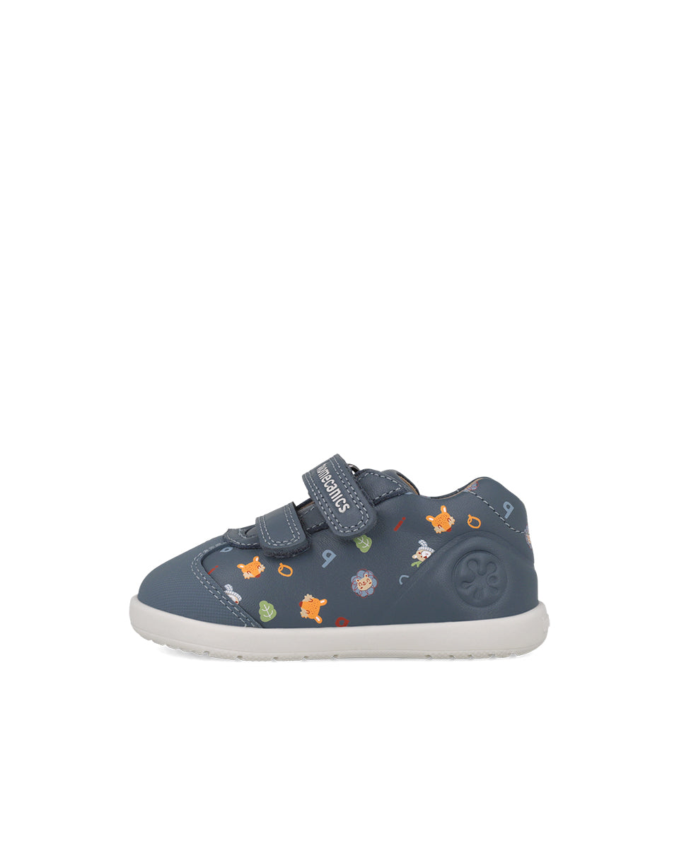Biomecanics pantofi baieti Barefoot 19-26 Sauvage Petrol cu animale