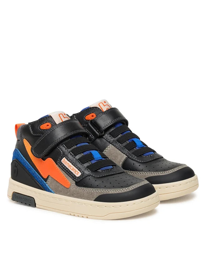 Biomecanics pantofi baieti 28-33 Napa Negro cu portocaliu