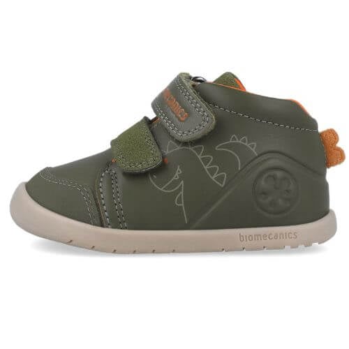 Biomecanics pantofi baieti Barefoot 19-23 Sauvage Militare cu dino