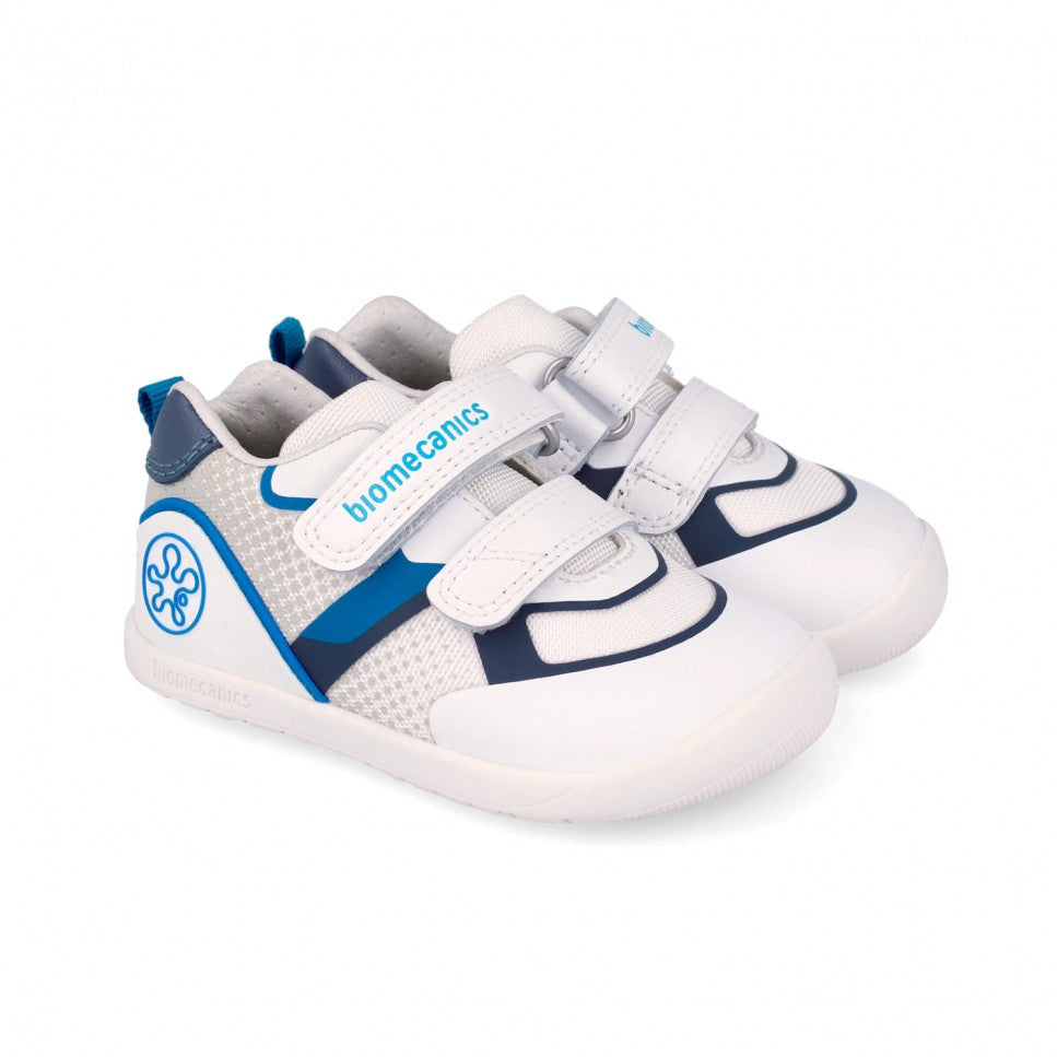 Biomecanics pantofi baieti  BAREFOOT 19-26 Rejilla Blanco Y Petrol