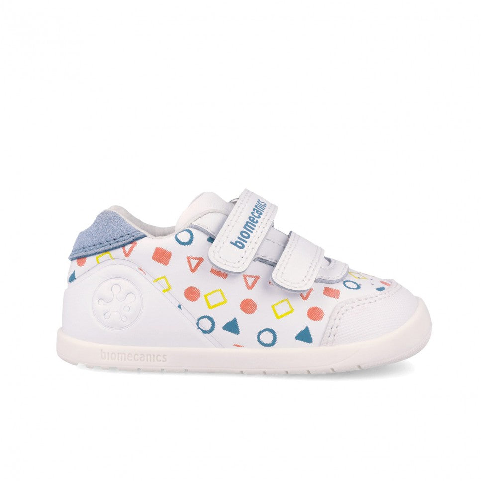 Biomecanics pantofi baieti  BAREFOOT 19-26 Napa Blanco forme geometrie