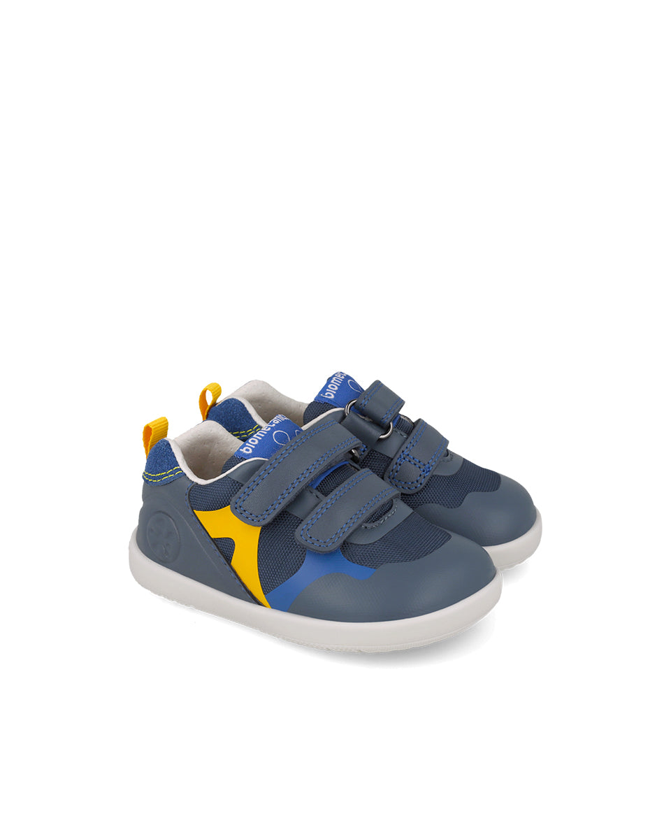 Biomecanics pantofi baieti Barefoot 19-26 Sauvage Petrol cu galben