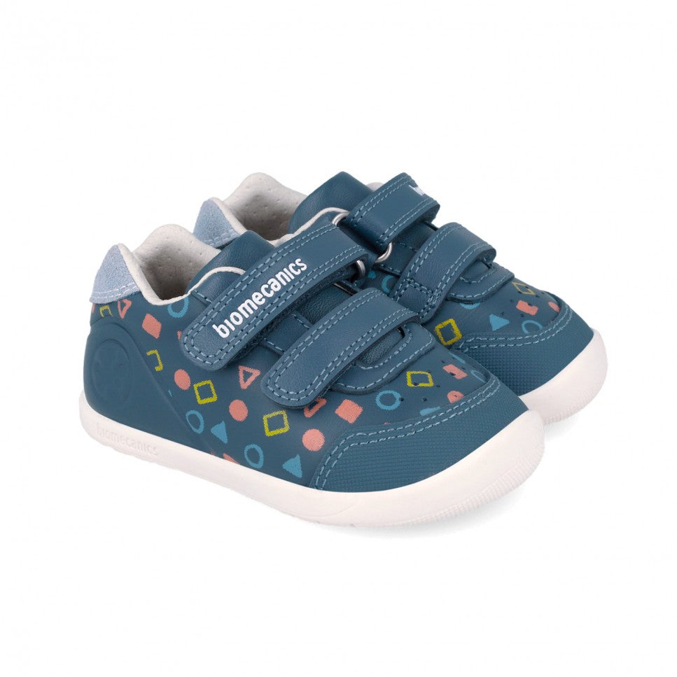 Biomecanics pantofi baieti  BAREFOOT 19-26 Sauvage Petrol forme geometrie Imagine principală a produsului