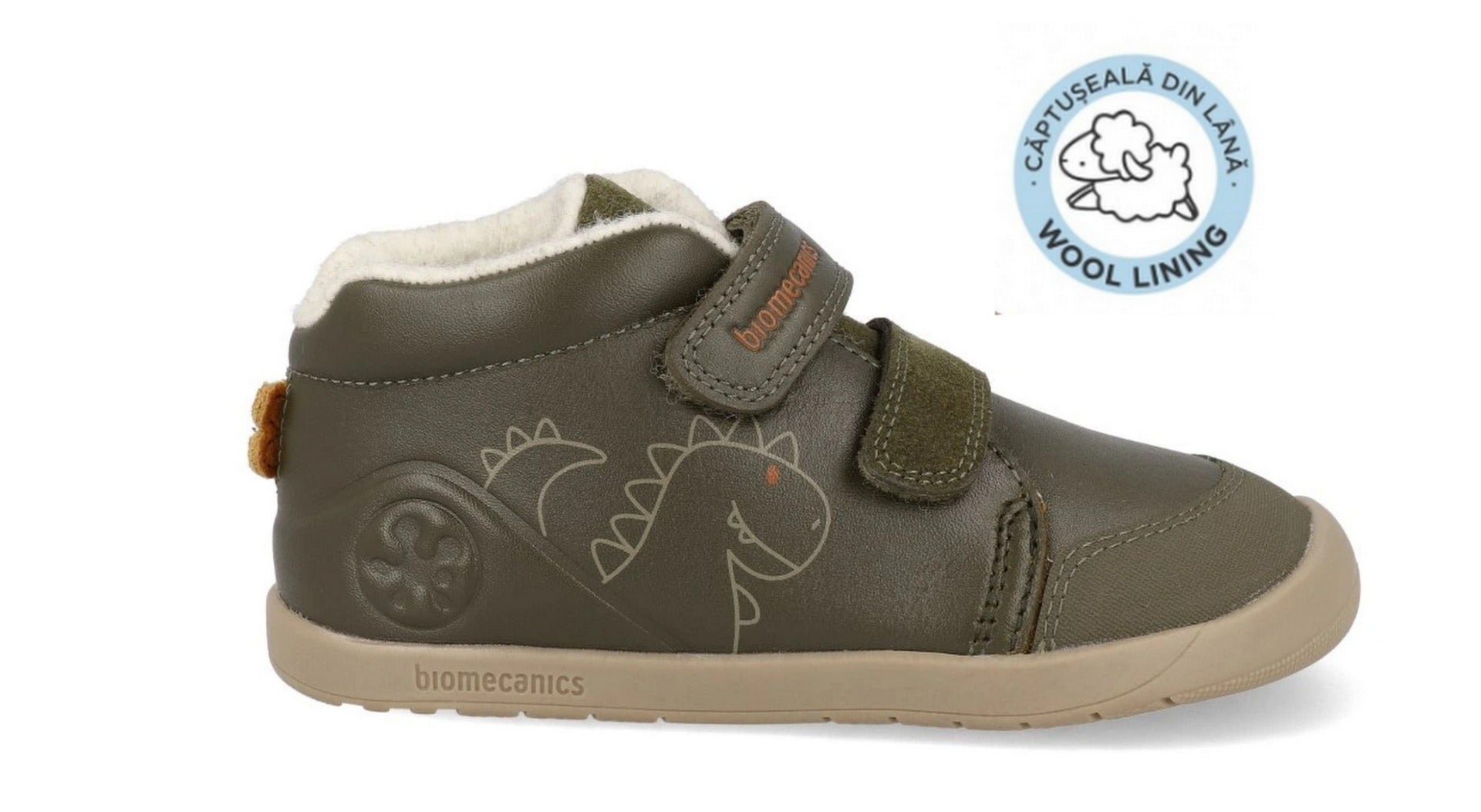 Biomecanics pantofi baieti captusiti Barefoot 24-26 Sauvage Militare cu dino Imagine principală a produsului