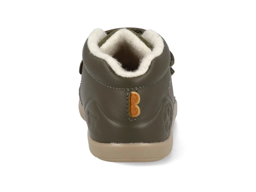 Biomecanics pantofi baieti captusiti Barefoot 19-23 Sauvage Militare cu dino