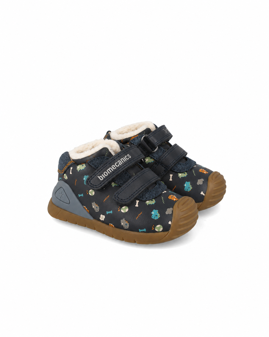 Biomecanics pantofi baieti captusiti cu lana 18-25 Sauvage Ocean cu animale
