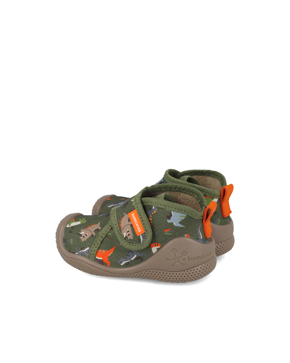 Biomecanics pantofi baieti de interior 18-24 Gabardina Kaki cu dino
