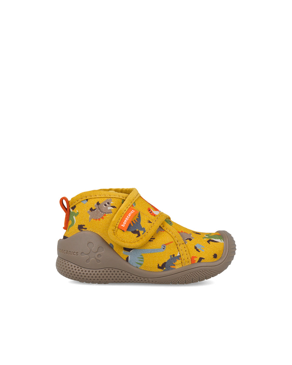 Biomecanics pantofi baieti de interior 18-24 Gabardina Mostaza cu dino