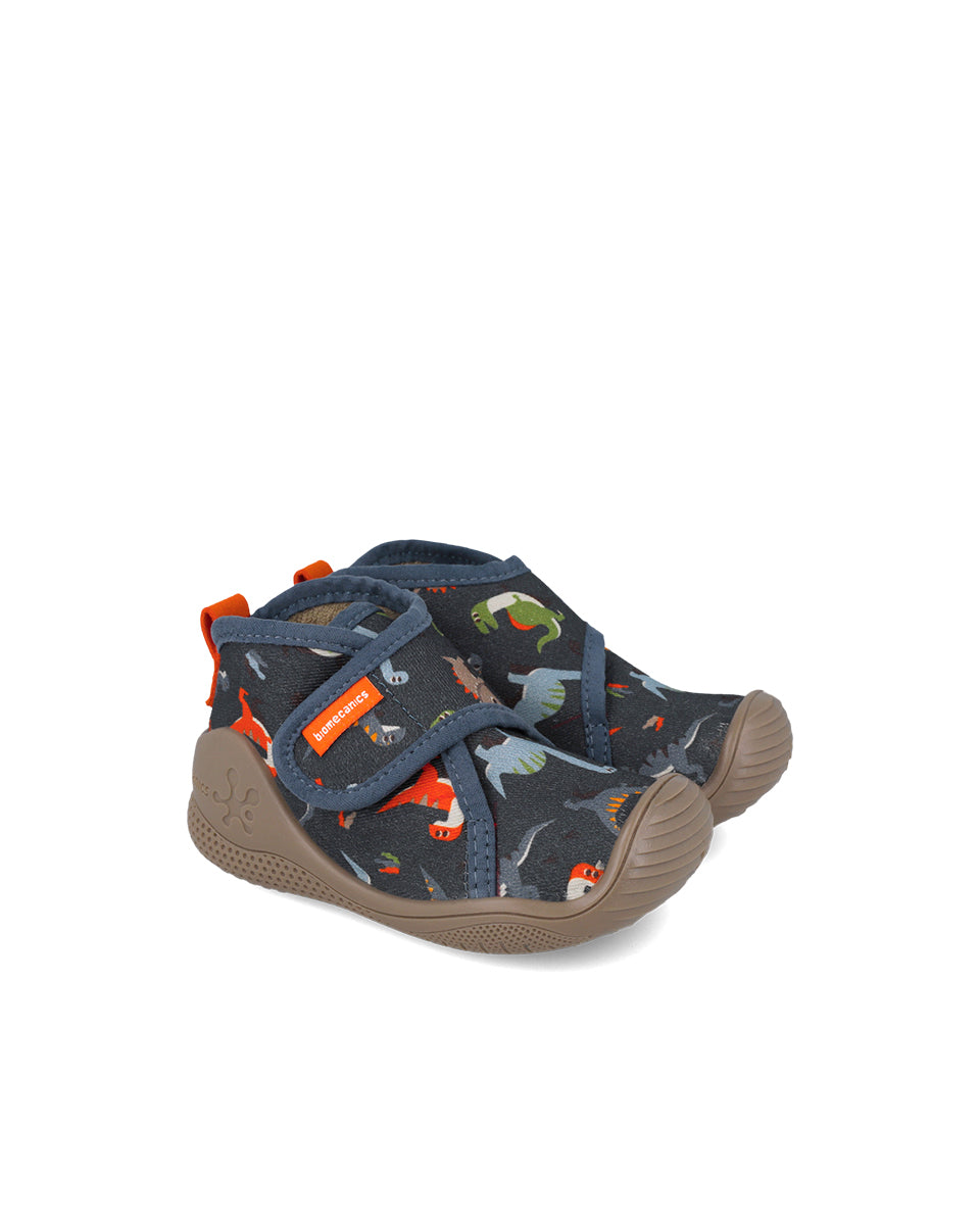 Biomecanics pantofi baieti de interior 18-24 Gabardina Azul Marino cu dino