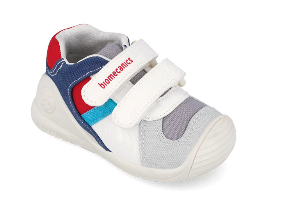 Biomecanics pantofi baieti din panza canvas 18-24 Pique Blanco Y Rojo