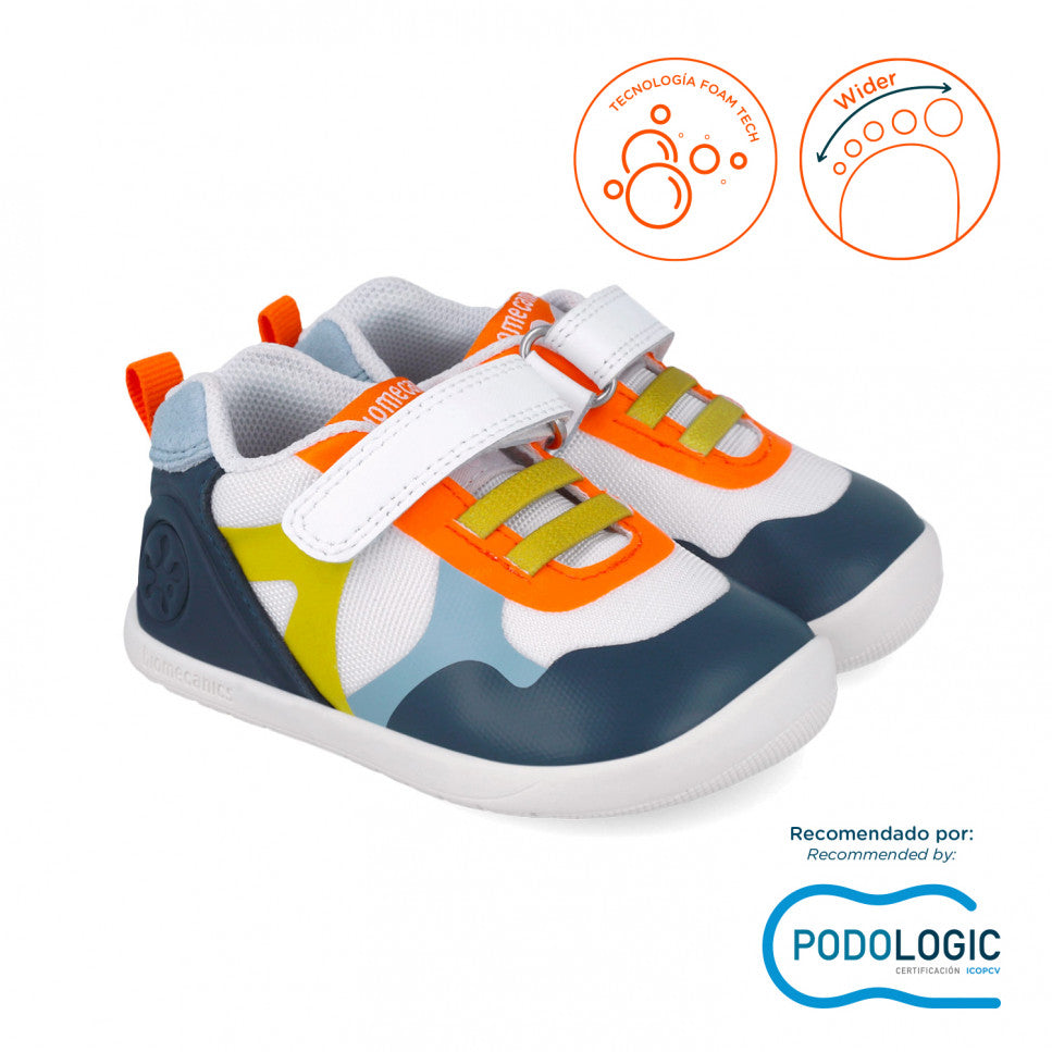 Biomecanics pantofi baieti sport Primii pasi 24-26 Rejilla Blanco Y Ocean Imagine principală a produsului