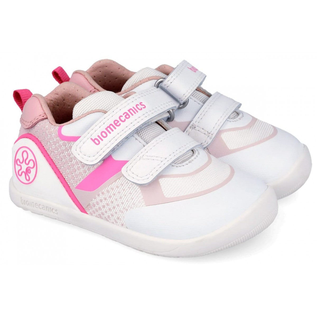 Biomecanics pantofi fete BAREFOOT 19-26 Rejilla Blanco Y Rosa