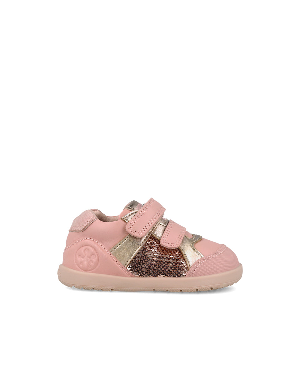 Biomecanics pantofi fete Barefoot 19-26 Sauvage Petalo cu paiete