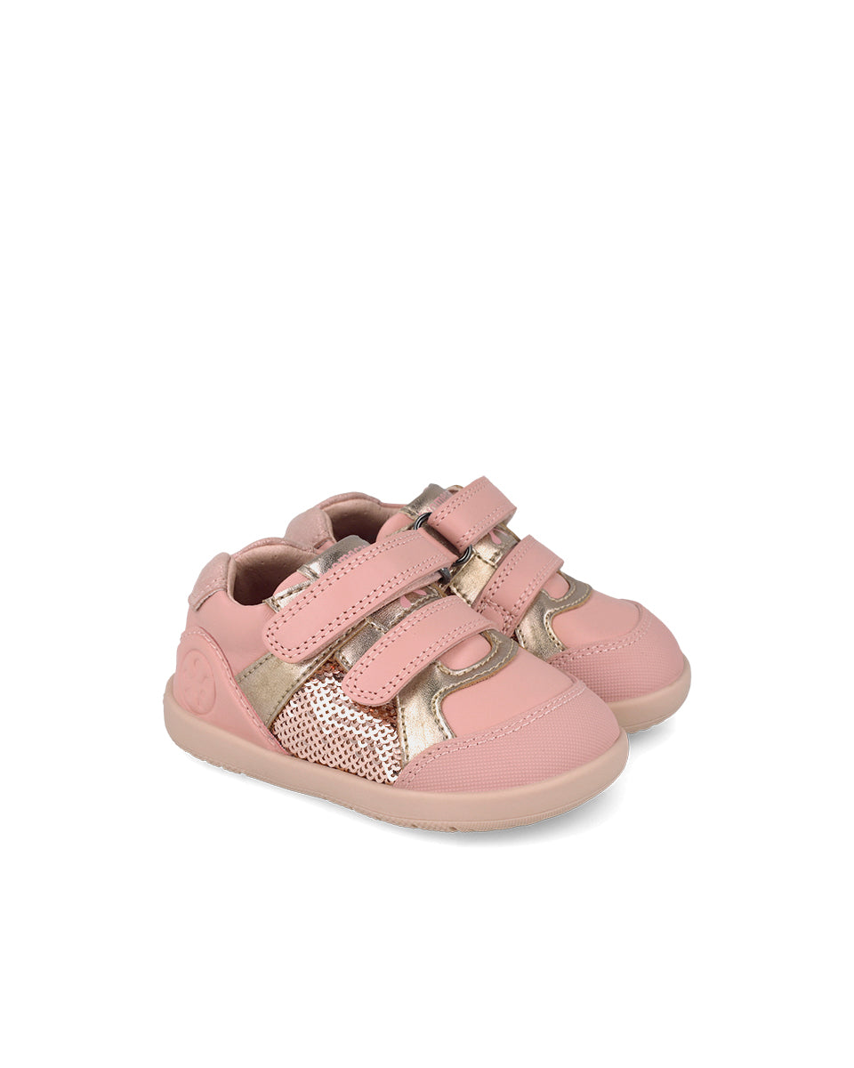 Biomecanics pantofi fete Barefoot 19-26 Sauvage Petalo cu paiete