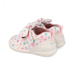 Biomecanics pantofi fete decupati din panza canvas First Steps 19-24 Lurex Blanco cu stelute