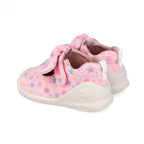 Biomecanics pantofi fete decupati din panza canvas First Steps 19-24 Lurex Rosa cu stelute