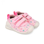 Biomecanics pantofi fete din panza canvas First Steps 18-24 Lurex Rosa cu stelute