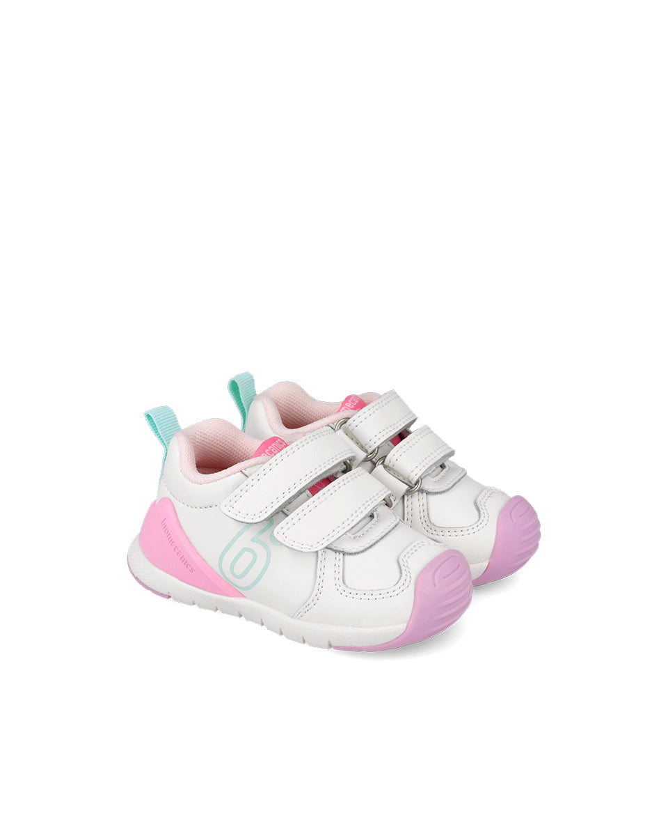 Biomecanics pantofi fete sport 19-25 Mat Blanco Y Rosa