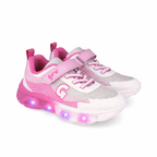 Garvalin Biomecanics pantofi fete sport cu LED 24-34 Mat Blanco Y Rosa