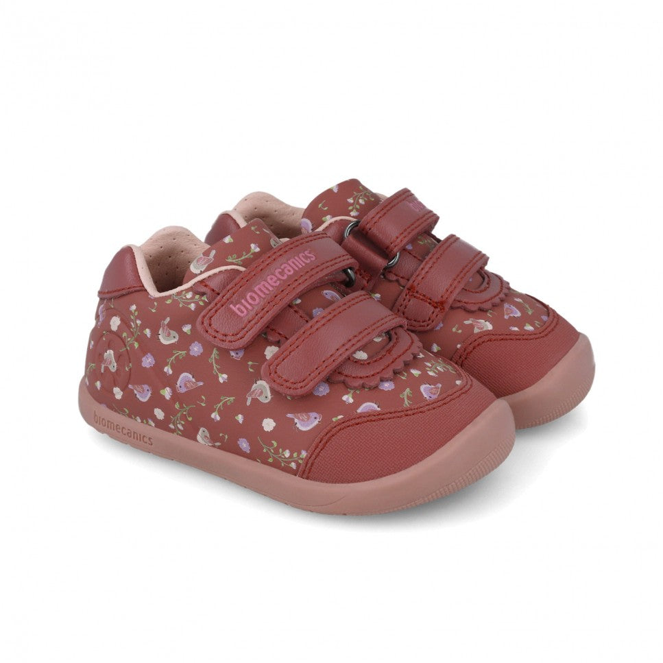 Biomecanics pantofi fetite Barefoot 19-24 Sauvage Miller cu pasari Imagine principală a produsului