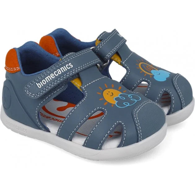 Biomecanics sandale baieti 19-23 Sauvage Ocean cu soare si nori