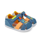 Biomecanics sandale baieti Barefoot din panza canvas 19-26 Pique Jeans cu masina
