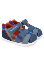 Biomecanics sandale baieti Barefoot din panza canvas 19-26 Pique Jeans
