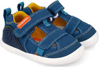 Biomecanics sandale baieti Barefoot din panza canvas 19-26 Pique Petrol