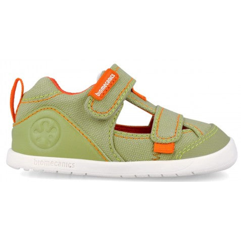 Biomecanics sandale baieti Barefoot din panza canvas 19-26 Pique Verde Imagine secundară a produsului
