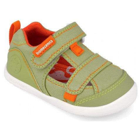 Biomecanics sandale baieti Barefoot din panza canvas 19-26 Pique Verde