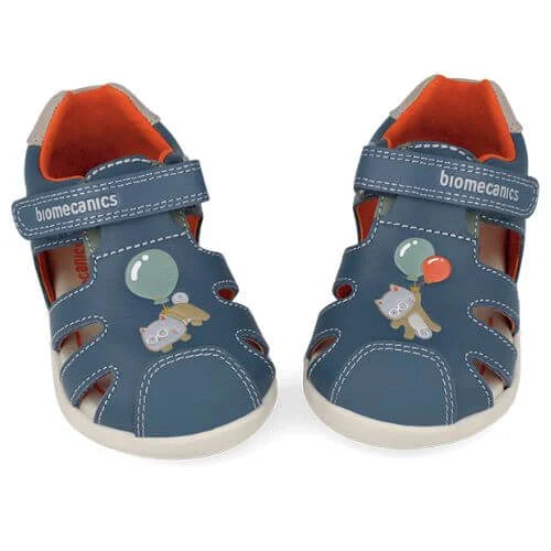 Biomecanics sandale baieti Barefoot Primii Pasi cu varf protejat 19-26 Sauvage Petrol cu pisica Imagine secundară a produsului