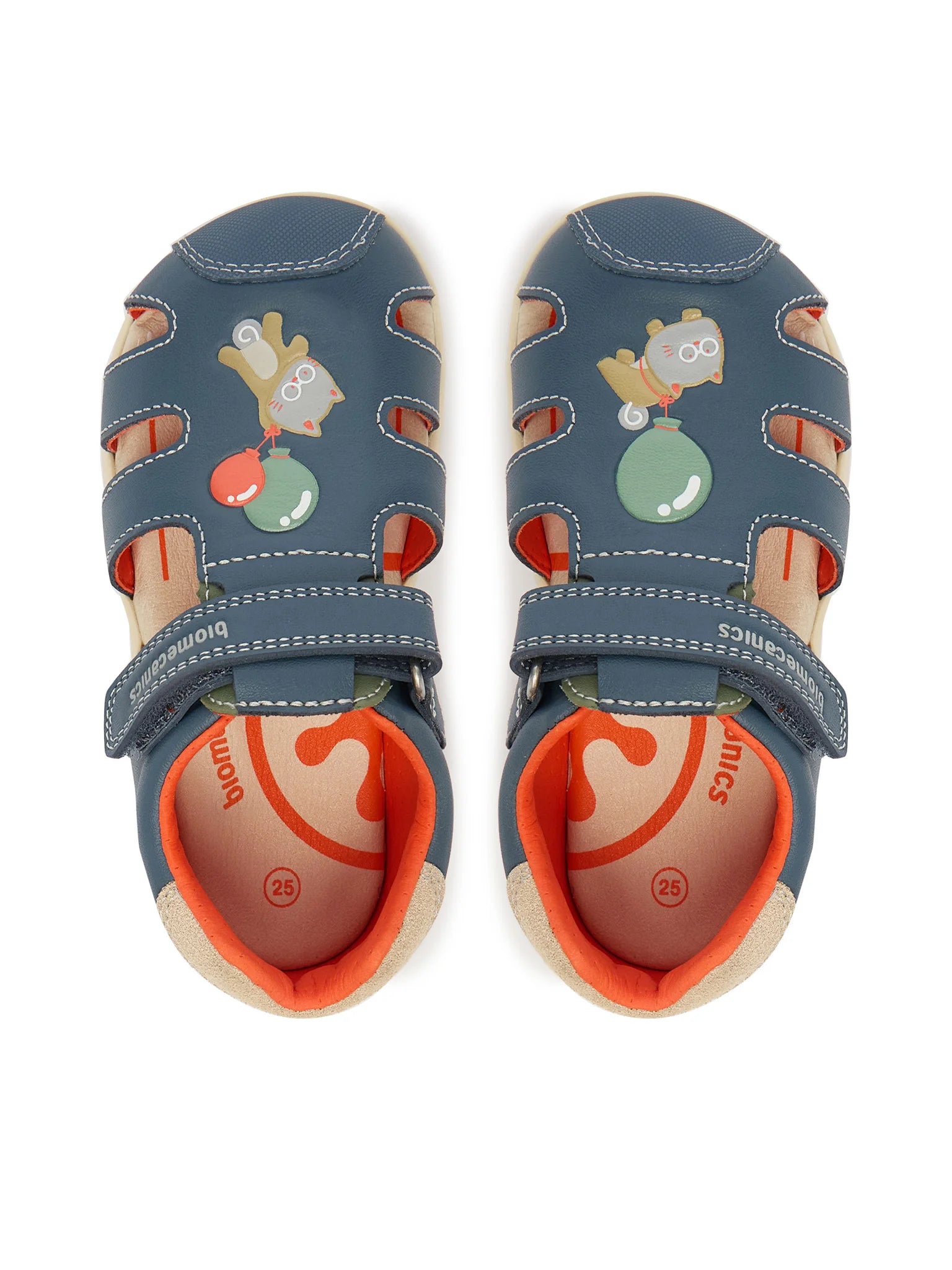 Biomecanics sandale baieti Barefoot Primii Pasi cu varf protejat 19-26 Sauvage Petrol cu pisica