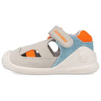 Biomecanics sandale baieti Barefoot First Steps din panza canvas 18-24 Pique Beige Claro Y Arangia