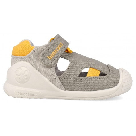 Biomecanics sandale baieti Barefoot First Steps din panza canvas 18-24 Pique Beige Y Amarillo Imagine secundară a produsului