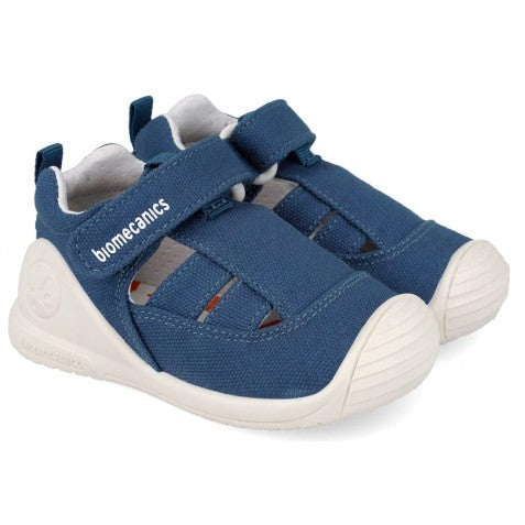 Biomecanics sandale baieti din panza canvas 18-24 Pique Petrol simplu