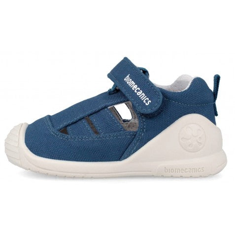 Biomecanics sandale baieti din panza canvas 18-24 Pique Petrol simplu