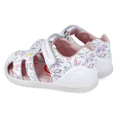 Biomecanics sandale fete 24-26 Napa Blanco cu animale