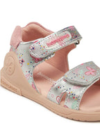 Biomecanics sandale fete 19-25 Metalcris Plata cu fluturas