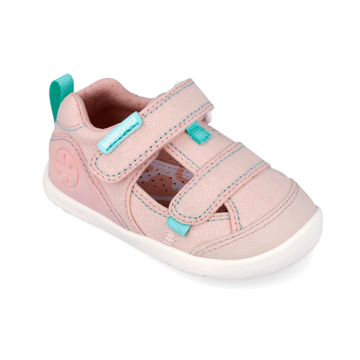 Biomecanics sandale fete Barefoot din panza canvas 19-26 Pique Rosa